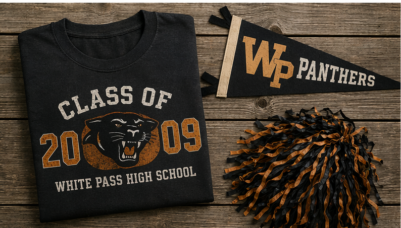 Panthers T-Shirt, Banner and pom pom
